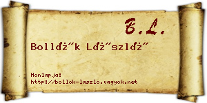 Bollók László névjegykártya